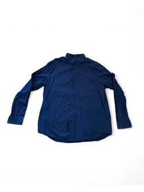 Express Navy Blue Polka Dot Button-Up Shirt